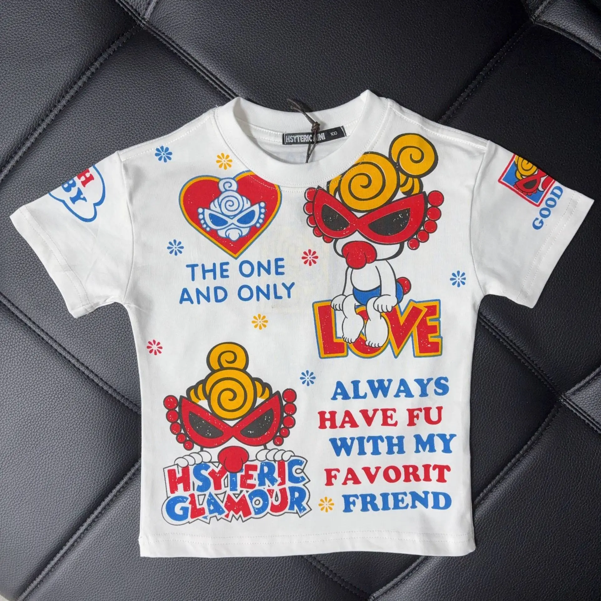 New Summer Children's Cotton Comfortable Japanese Cute Love waving Fashion Versatile Casual Parent Child Short Sleeve T-shirt