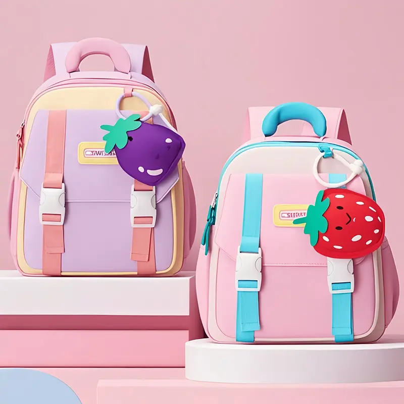2025 New Nylon Children's Wear resistant Ultra Light Backpack Fruit 3D 3-6 Year Old Kindergarten Baby Cute Backpack