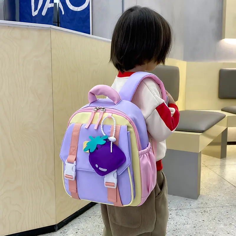 2025 New Nylon Children's Wear resistant Ultra Light Backpack Fruit 3D 3-6 Year Old Kindergarten Baby Cute Backpack