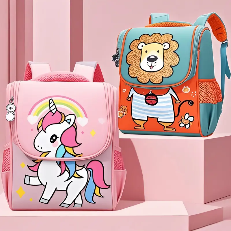 Cartoon Breathable Anti-theft Comfortable And Load Reducing Backpack For Children Aged 3-6 Korean Version Space Bag Cute Bag