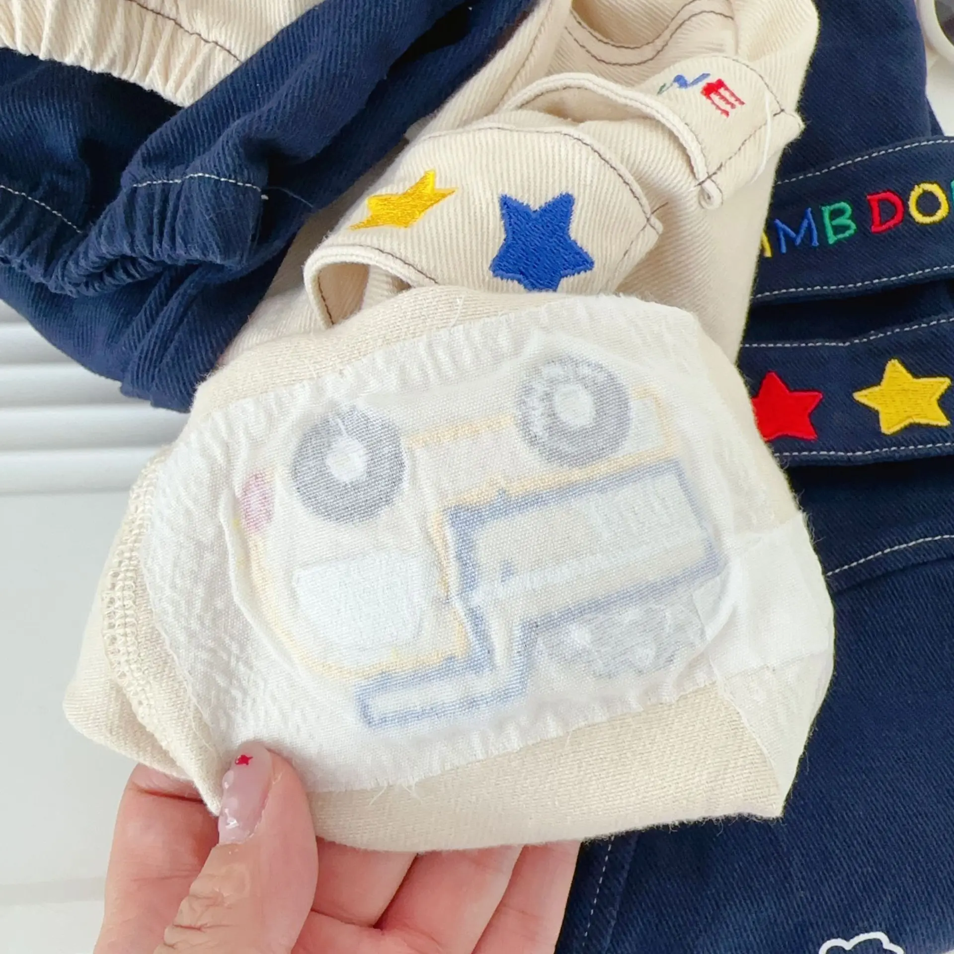 2025 Children's Cartoon Cotton Pants Woven Cartoon Embroidery Children's Pants Men's and Women's Baby Casual Pants