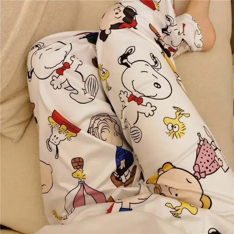 Snoopy Pajama Pants Women Loose Spring and Autumn New Cartoon Home Casual Pants Summer Air Conditioned Pants can be worn outside