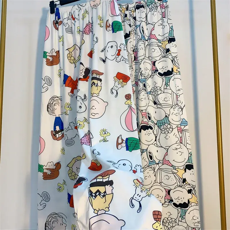 Snoopy Pajama Pants Women Loose Spring and Autumn New Cartoon Home Casual Pants Summer Air Conditioned Pants can be worn outside