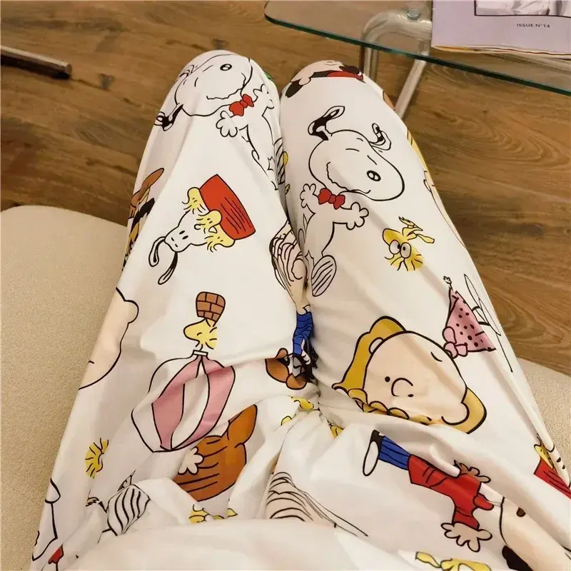Snoopy Pajama Pants Women Loose Spring and Autumn New Cartoon Home Casual Pants Summer Air Conditioned Pants can be worn outside