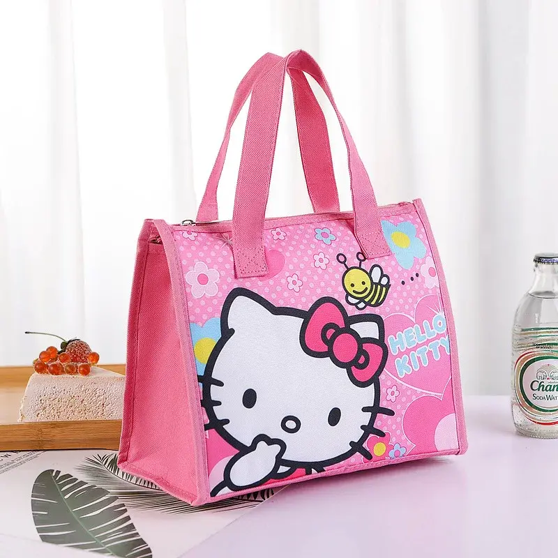 Sanrio hello kitty Lunch Box Bag handbag Thermal Lunch Bag My Melody Lunch box storage bag Children's Cute Canvas Bento Bag