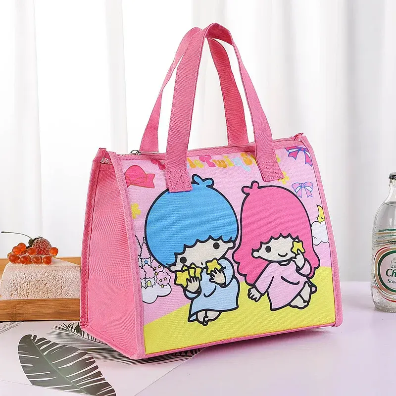 Sanrio hello kitty Lunch Box Bag handbag Thermal Lunch Bag My Melody Lunch box storage bag Children's Cute Canvas Bento Bag