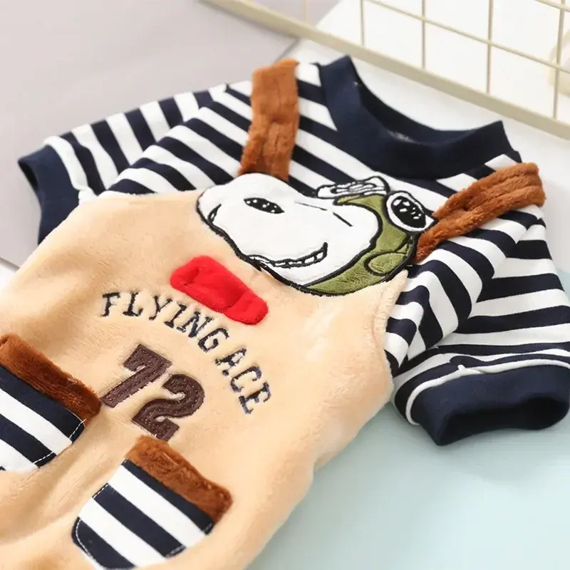 Snoopy Autumn/Winter dog coat 2023 New Pet Clothes Apricot Flannel Pants Dog Clothes Bodysuit rompers