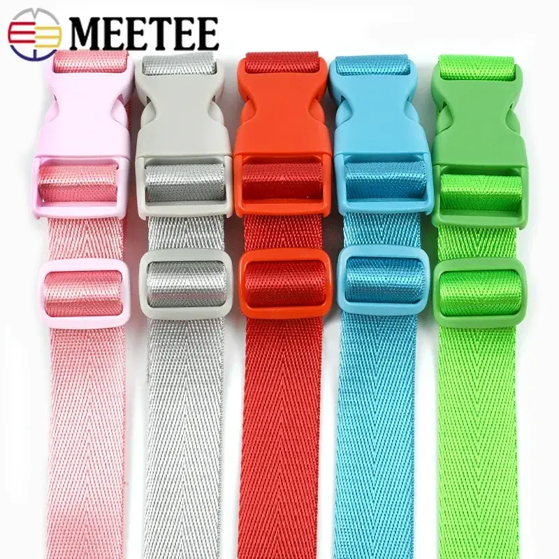 20/25mm 1-5Sets Plastic Release Buckle Tri-Glide Sliders Webbing Tape Bag Strap Side Clip Dog Collar Ribbon Band Accessories