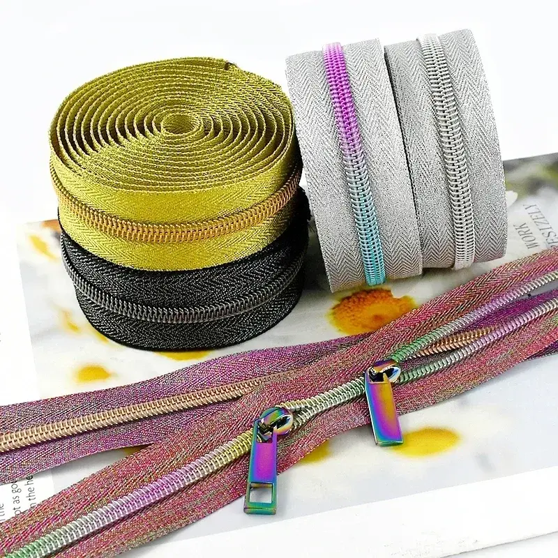 1-5Meters 5# Nylon Coil Zippers With Zips Slider For Bag Clothes Colored Zipper Jacket Coat Zip Repair Kits DIY Sewing Accessory