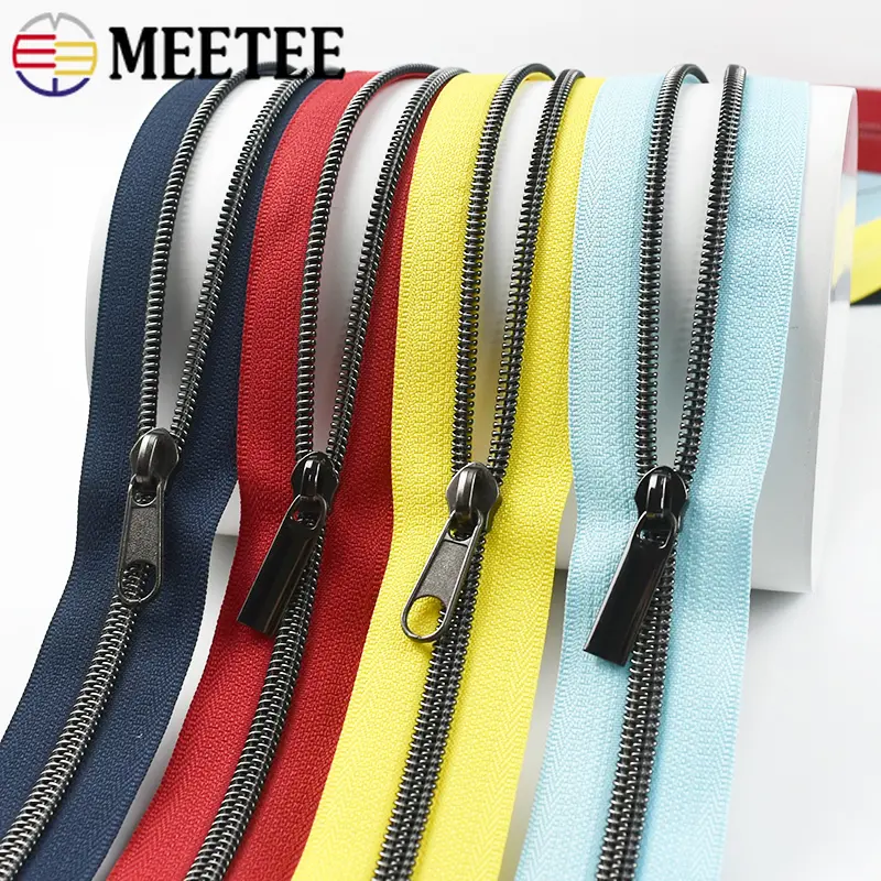 1-5M 5# Nylon Coil Zipper Tape Zippers Slider Head For Sewing Garment Zip Luggage Bag Zips Repair Kit Replacement Accessorie