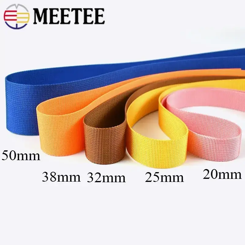 4M 20-50mm Thick 1mm Colored Webbing Tapes For Knapsack Bag Strap Ribbon Safety Belt Bias Binding DIY Handbag Sewing Accessories