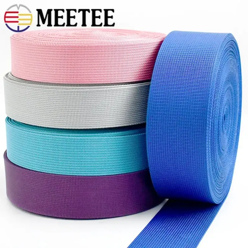 4M 20-50mm Thick 1mm Colored Webbing Tapes For Knapsack Bag Strap Ribbon Safety Belt Bias Binding DIY Handbag Sewing Accessories