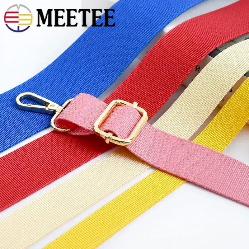 4M 20-50mm Thick 1mm Colored Webbing Tapes For Knapsack Bag Strap Ribbon Safety Belt Bias Binding DIY Handbag Sewing Accessories