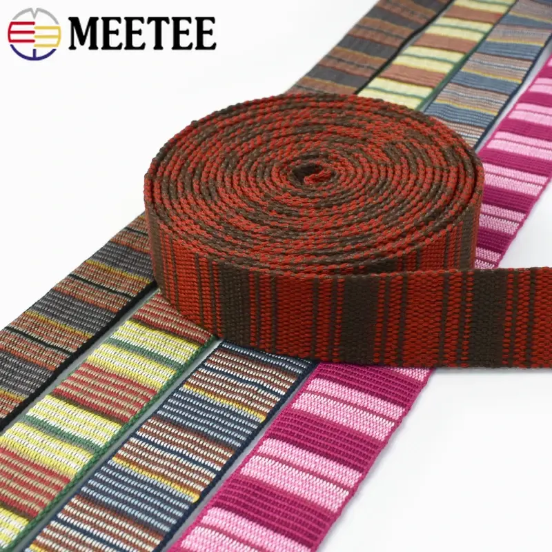 1-5Meters 38mm Jacquard Webbing Tapes 2.5mm Thick Cotton Strap Ribbon Bag Shoes Belt Bias Binding Clothes DIY Sewing Accessories