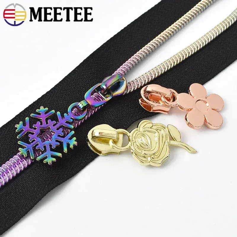 5/10/20Pcs 5# Nylon Zippers Slider for Zipper Tapes Bag Purse Plastic Coil Zips Pulls Luggage Sewing Accessories
