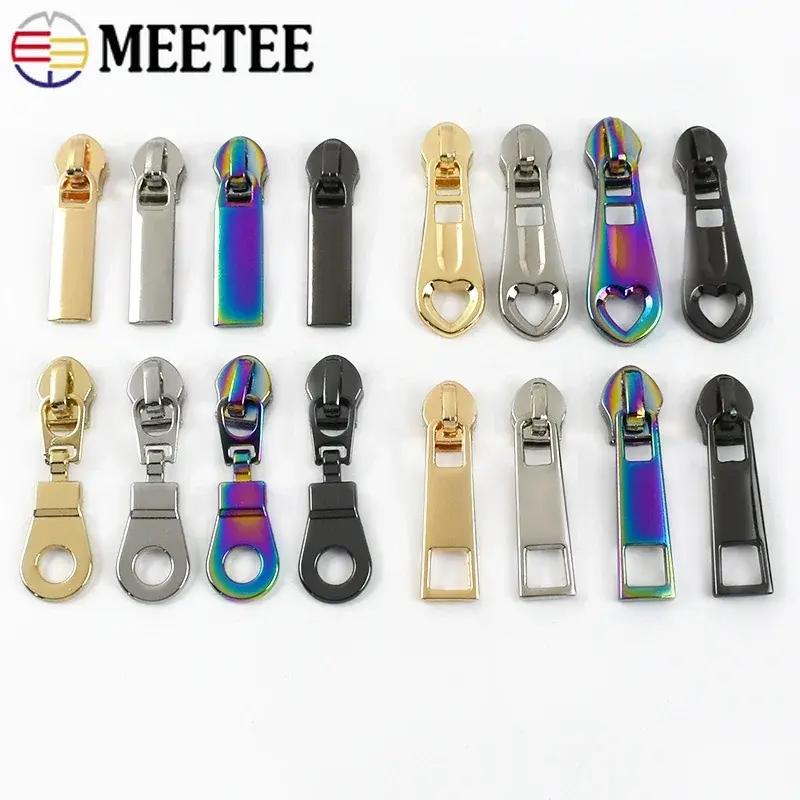 Meetee 10-20Pcs 5# Nylon Zippers Slider for Sewing Zips Clothes Coat Zipper Puller Head Bag Purse Zip Repair Kit DIY Accessories