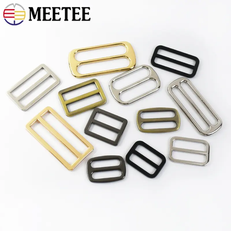 10Pcs 20-50mm Metal Bag Strap Buckle Webbing Tri-glide Clasp For Backpack Belt Adjuster Hook Pet Collar Ring Hardware Accessory