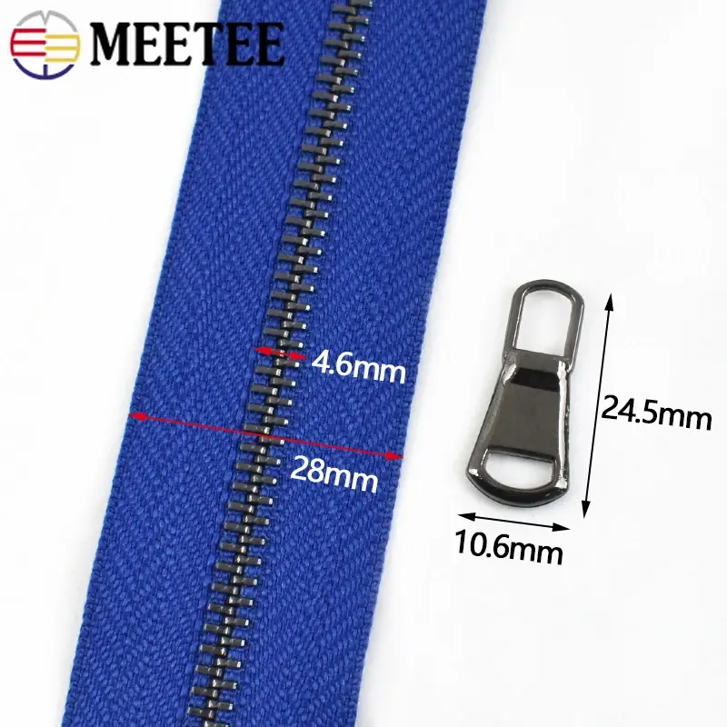 2/5Pc 3# Metal Zippers 15-30cm CloseEnd 40-70cm OpenEnd Zipper for Sewing Bag Purse Clothes Decor Zip Repair Kit DIY Accessories