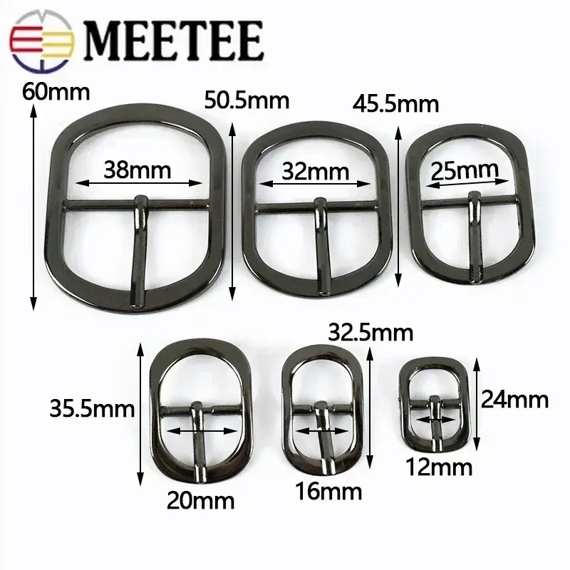5/10Pcs 12-38mm Metal Pin Buckles for Bag Strap Shoes Handbag Clasp Belt Adjuster Hook Buckle DIY Replacement Sewing Accessories