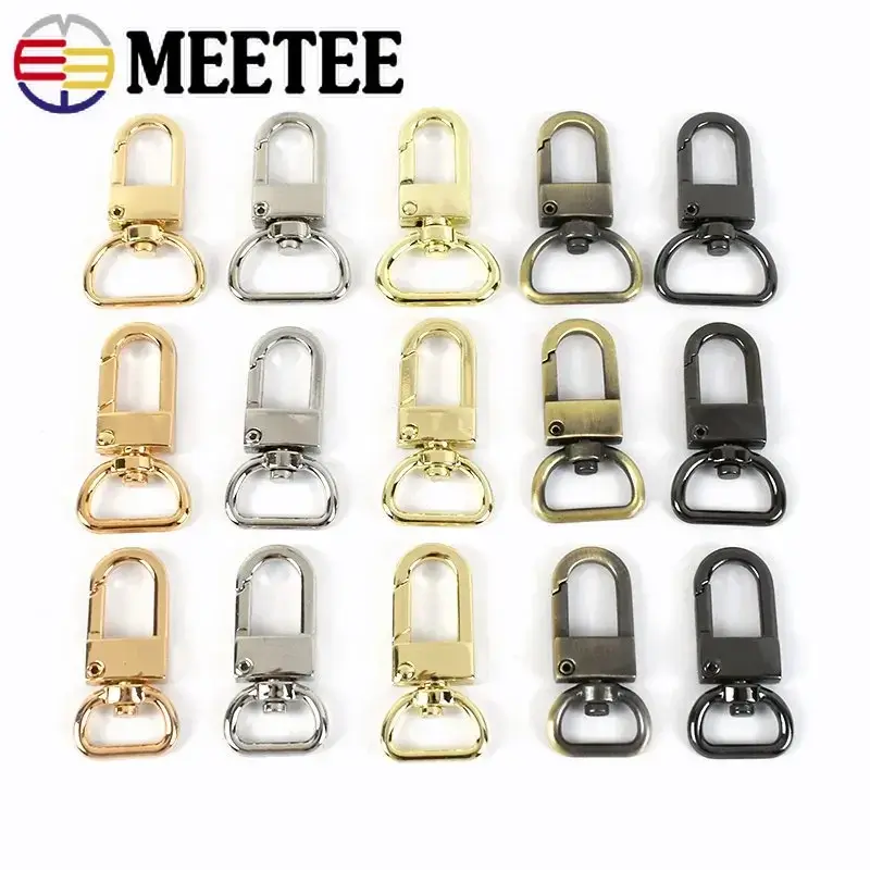 20Pcs 13/16/19mm D Tail Bag Buckles for Strap Hanger Metal Swivel Lobster Clasp Webbing Dog Collar Snap Hook DIY Accessories