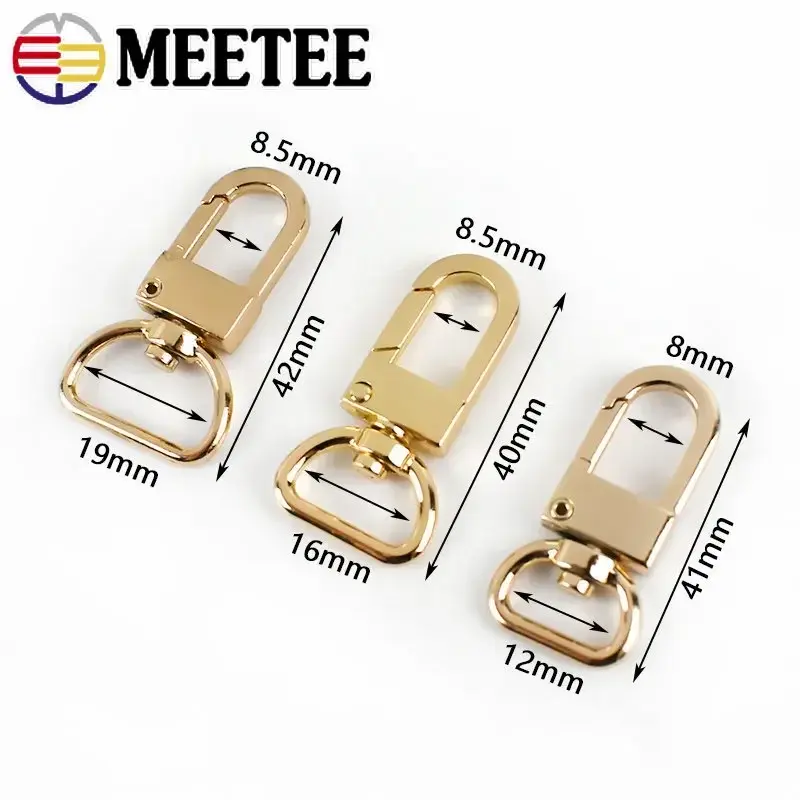 20Pcs 13/16/19mm D Tail Bag Buckles for Strap Hanger Metal Swivel Lobster Clasp Webbing Dog Collar Snap Hook DIY Accessories