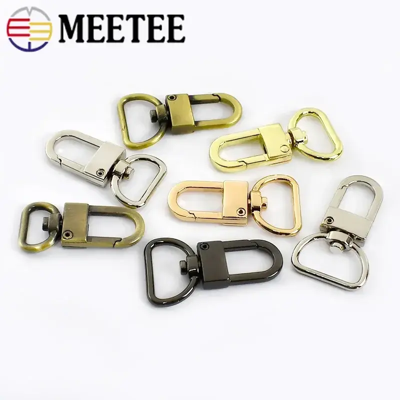 20Pcs 13/16/19mm D Tail Bag Buckles for Strap Hanger Metal Swivel Lobster Clasp Webbing Dog Collar Snap Hook DIY Accessories