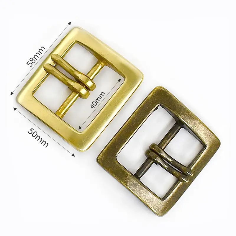 1Pc 40mm Solid Brass Metal Belt Buckles for Bags Strap Shoes Pin Buckle Webbing Dog Collar Clasp Hooks DIY Hardware Accessories