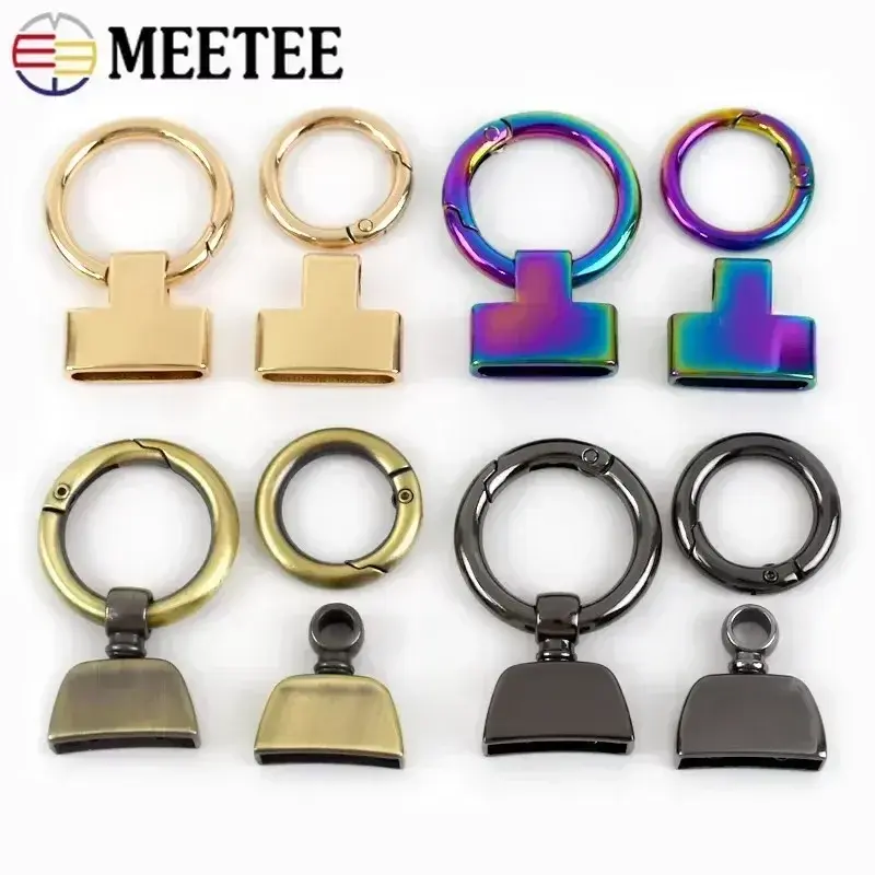 20/25mm 5/10Pcs Metal Ring Buckle Bags Spring Clip Clasp Strap Stopper Keychain Decorative Connect Hook Buckles Sewing Accessory