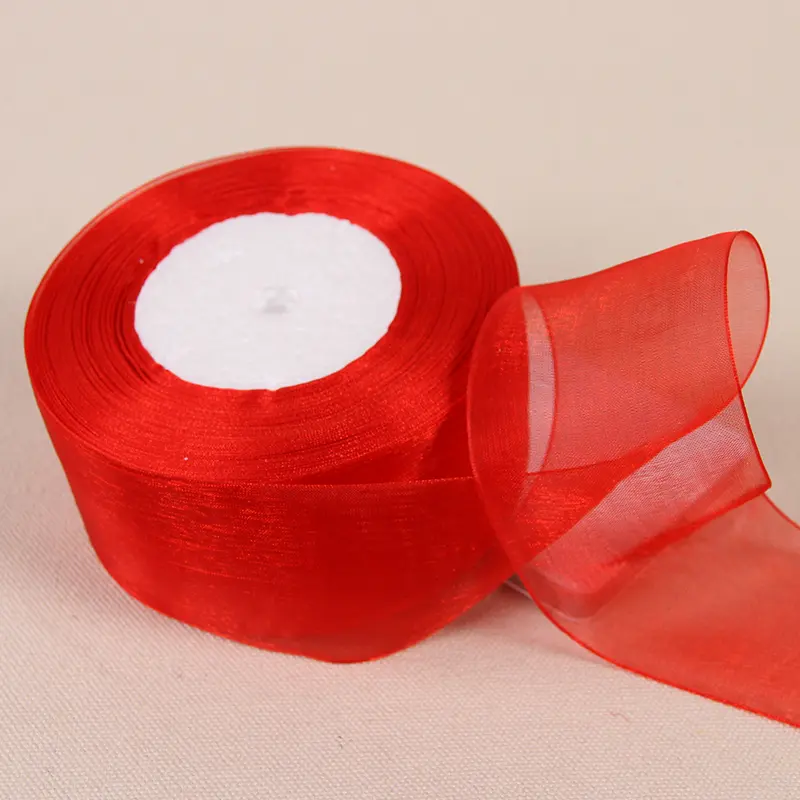 5cm Wide 45m Chiffon Ribbon Organza Lace Ribbons DIY Crafts Christmas Wedding Decoration Gift Wrapping Fabric