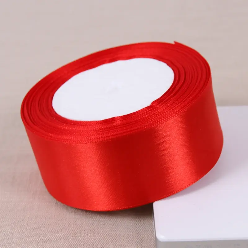 Red Satin Ribbons Christmas Halloween Wedding Birthday Party Gift Packaging DIY Sewing Crafts Material Scrapbooking Accessories