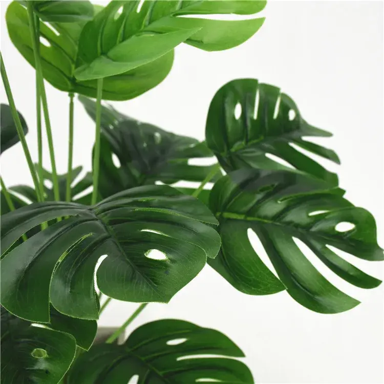 18Heads 50cm Artificial Monstera Leaves Green Plants Home Garden Living Room Bedroom Balcony Decoration Tropical Fake Plants