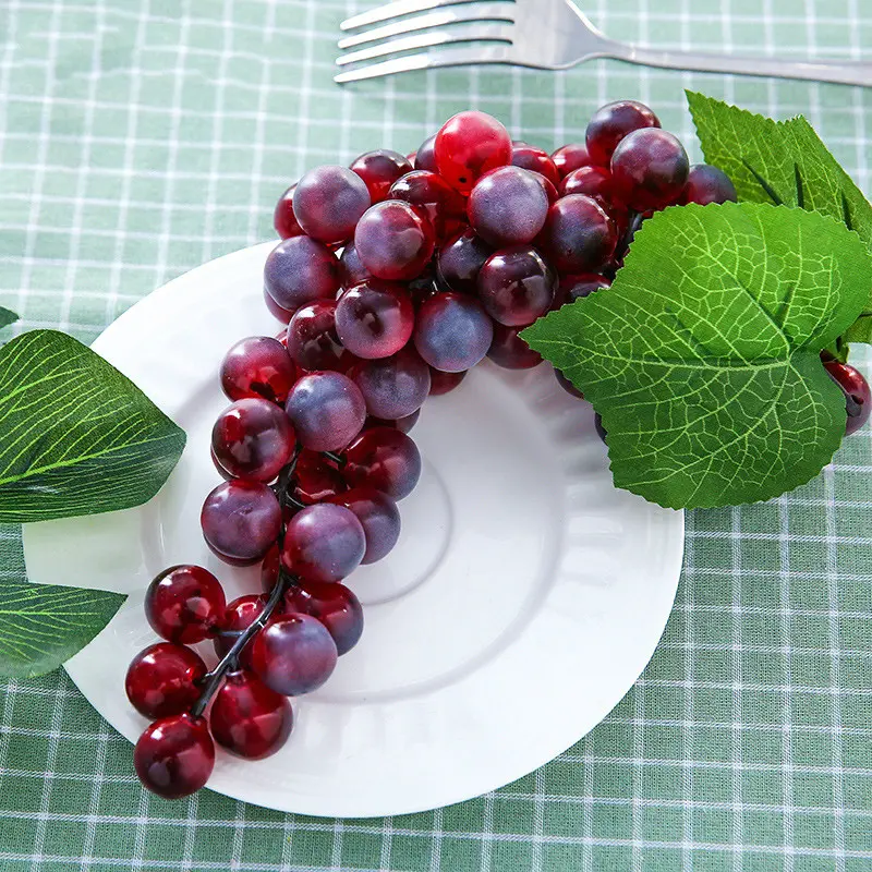 Black Red Green Artificial Grapes Wedding Birthday Party Supplies Artificial Fruits Home Garden Decoration 2M Grapes Vine Rattan