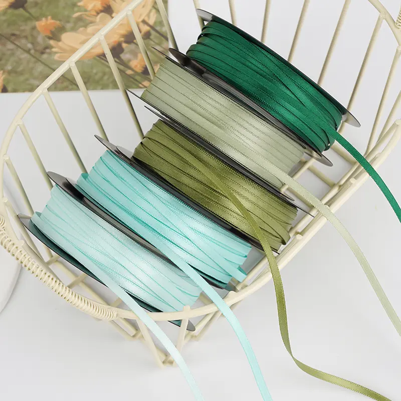 3mm 45meters Double Face Satin Ribbon Handmade DIY Wedding Party Christmas Decoration Polyester Ribbon