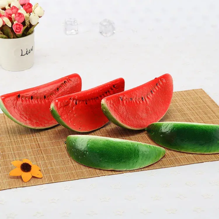 6.5x15cm 5PCS Artificial Watermelon Home Desktop Decoration Festive & Party Supplies Simulation Ornament Food Phography Props