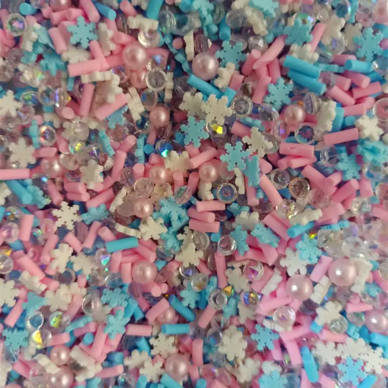 50g Polymer Clay Slices Bulk Christmas Mixed Xmas Series Slime Soft Clay Beads Fake Sprinkles Slice Diy Nail Art Accessories
