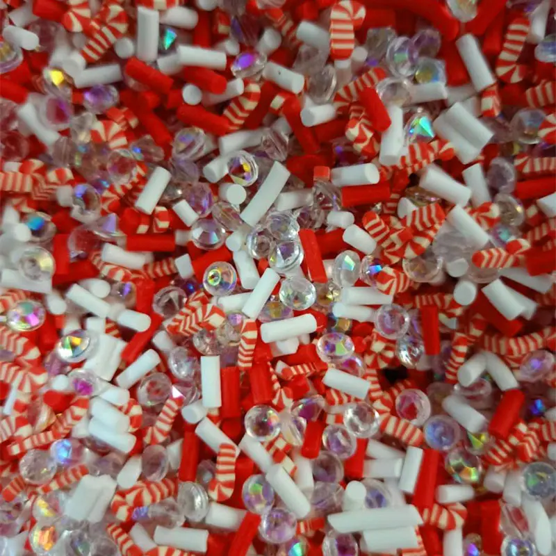 50g Polymer Clay Slices Bulk Christmas Mixed Xmas Series Slime Soft Clay Beads Fake Sprinkles Slice Diy Nail Art Accessories