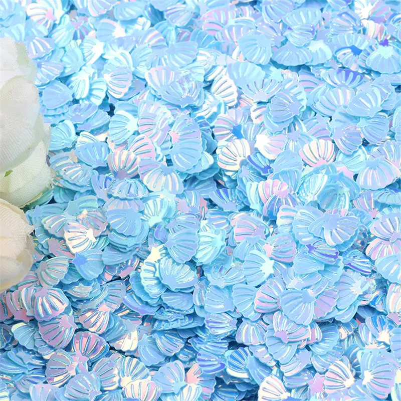 Shell Shape Loose Sequins Glitter 7mm Paillettes Sequin for Nail Arts Sewing Wedding Crafts Decor DIY Accessories Confetti 10g