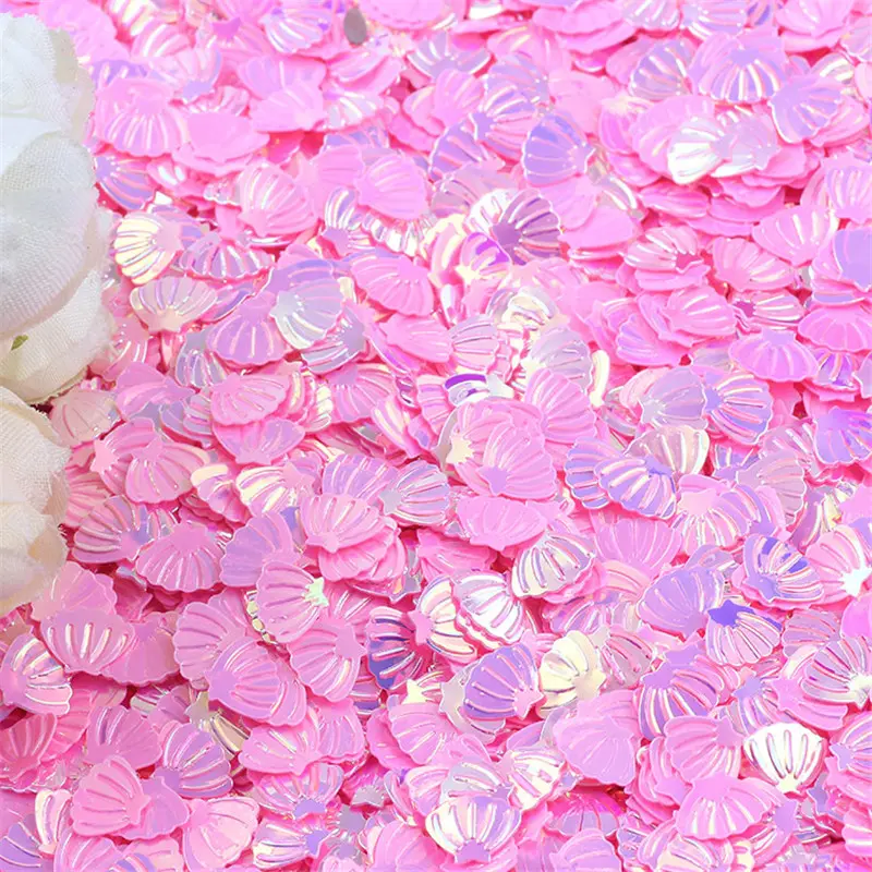Shell Shape Loose Sequins Glitter 7mm Paillettes Sequin for Nail Arts Sewing Wedding Crafts Decor DIY Accessories Confetti 10g