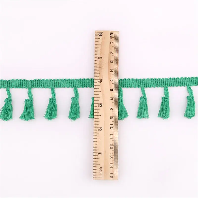 2Yards 45mm Lace Trim Sewing Ribbon Tassel Fringe Cotton Lace Fabric Ethnic Latin Dress Stage Garment Curtain Decorative Diy