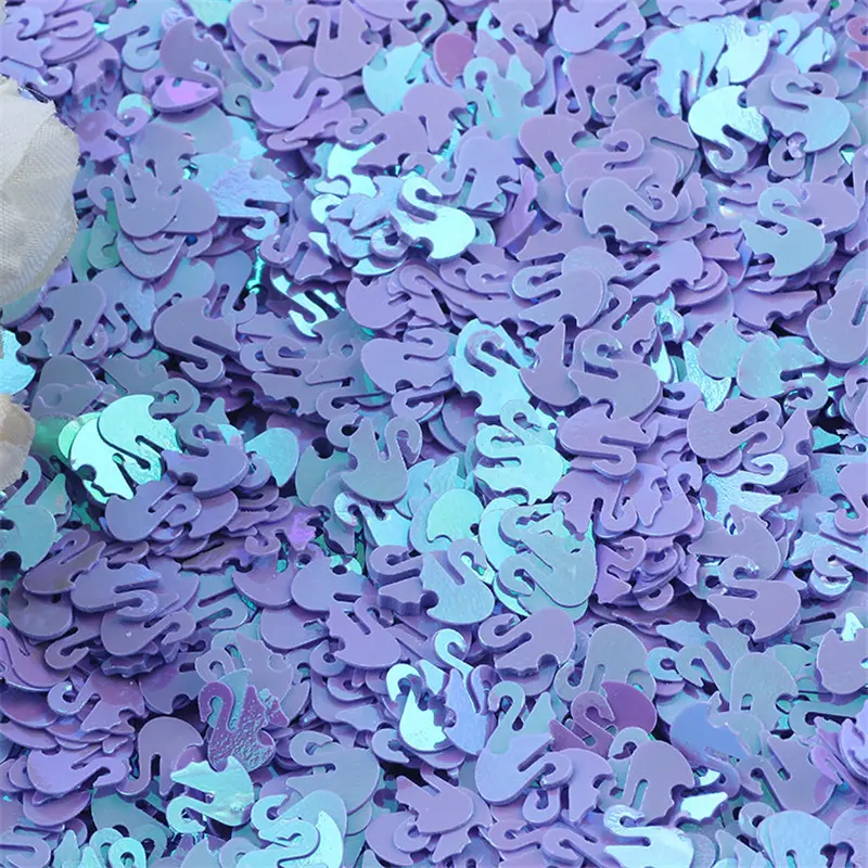 10g Colorful Swan Shape PVC Loose Sequins for Crafts Paillettes Sewing Craft Glitter Confetti Nail Art Sequin DIY Accessories
