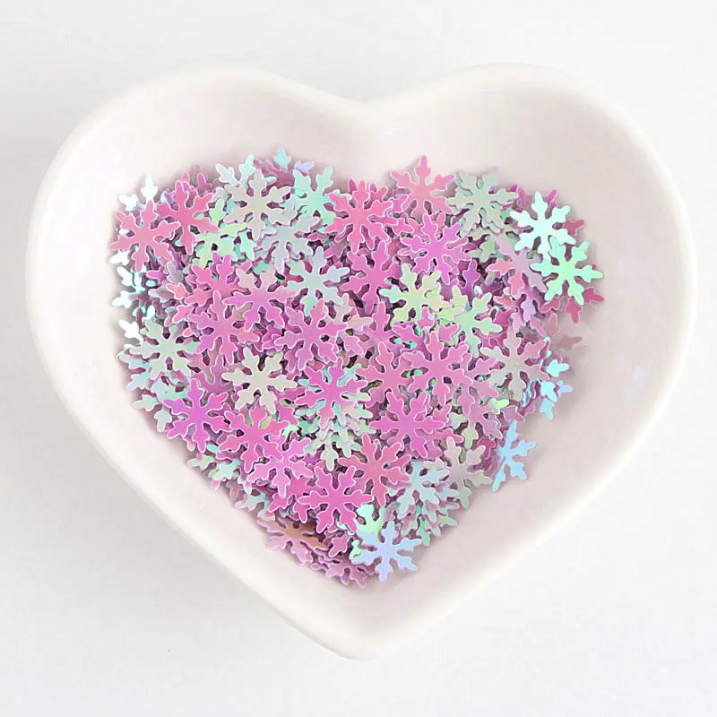Pailetten 10mm Snowflake Sequins Craft White Pink Flower Sequin Christmas Party Decoration Glitter DIY Handmade Accessories 500g