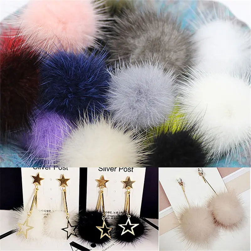 10pcs DIY Pompon 3cm Mink Pompoms Fur Balls for Sewing on Knitted Keychain Scarf Shoes Hats Fur Pom Pom DIY Crafts Accessories