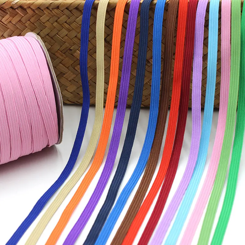 5y 6mm Glitter Elastic Ribbon Sewing Elastic Band Fiat Rubber Band for Waist Band Stretch Rope Elastic Ribbon Garment Accessory