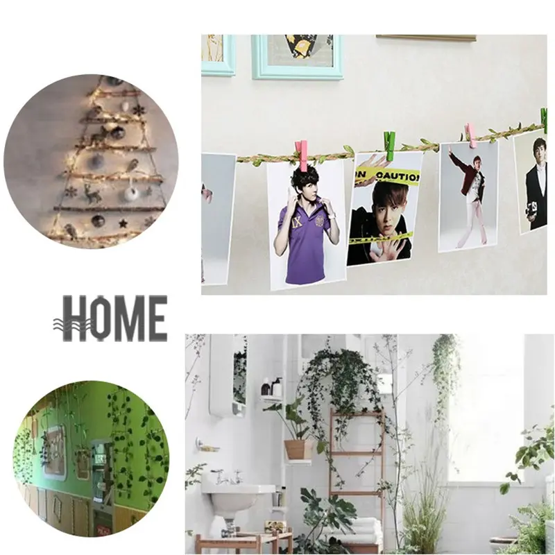 Simulation Green Leaves Weaving Hemp Rope DIY Wedding Birthday Wedding Decoration Rattan Gift Bouquet Packaging Rope 5mm 5yard