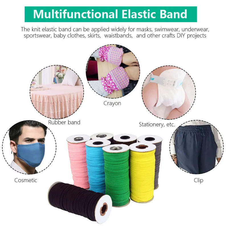 5y 6mm Glitter Elastic Ribbon Sewing Elastic Band Fiat Rubber Band for Waist Band Stretch Rope Elastic Ribbon Garment Accessory