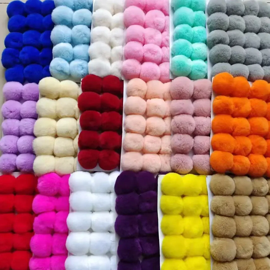 Pompom 5cm 6cm 8cm Fluffy Fur Ball Soft Pompon DIY Pompons For Keychain Sewing On Scarf Hats Shoes Apparel Craft Supplies