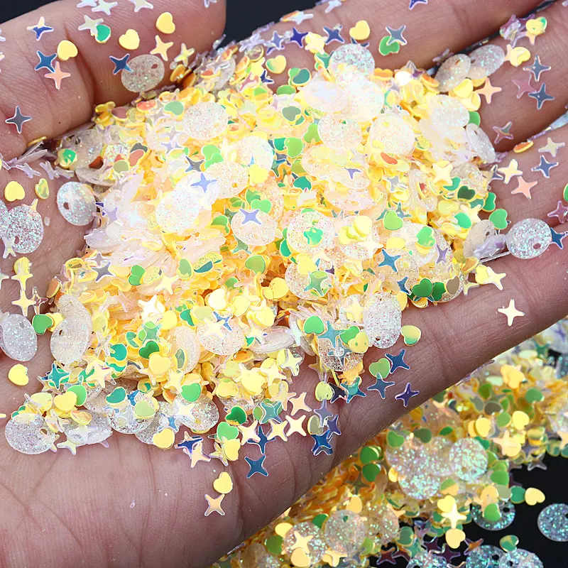 Crystal Nail Sequins Mixed Star Heart Flower Flakes Gillter Sequin Paillettes for Nails Art Manicure Wedding Decor Confetti