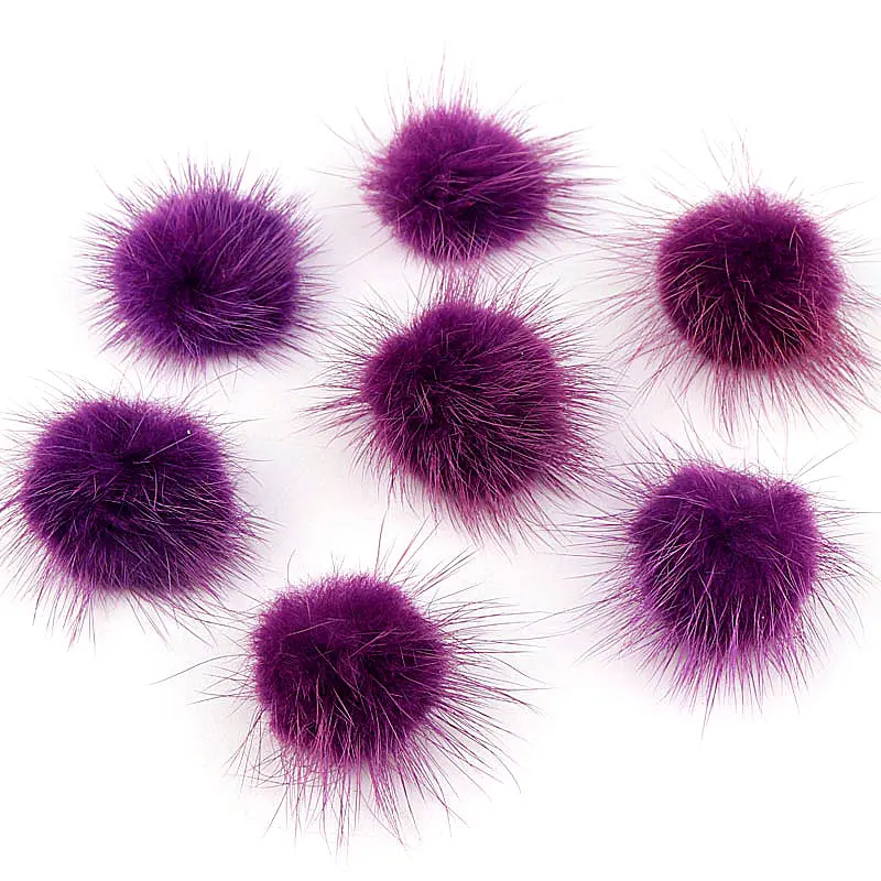 10Pcs 3cm Mink Pompoms Fur Pompom Balls for Sewing on Knitted Keychain Scarf Shoes Hats Fur DIY Crafts Earrings Hair Accessories
