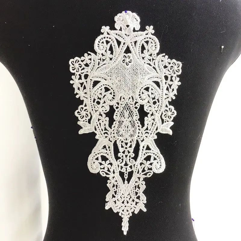 1 Piece Black Flowers Patches Garment Applique Embroidery DIY Wedding Dress Sewing Clothing Repair Accessories