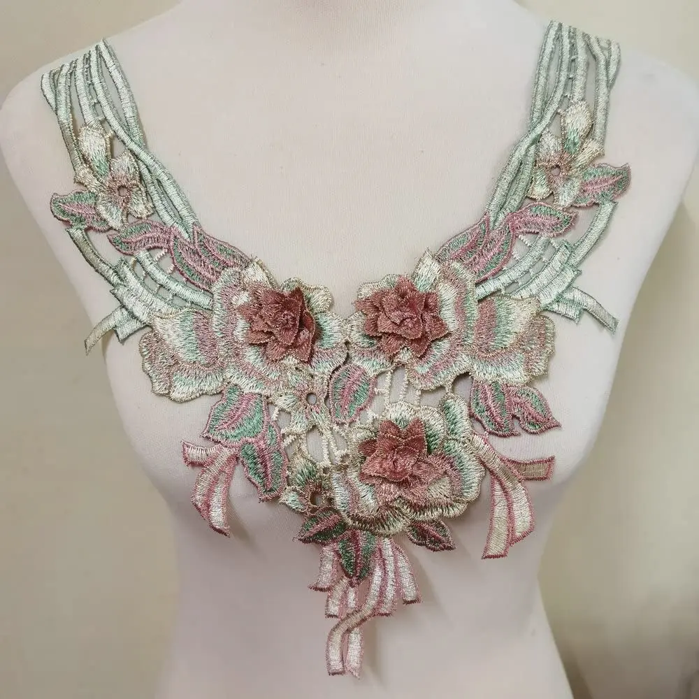 1 Piece Lace Neckline Collar DIY Embroidery Fabric Sewing Garment Craft Supplies Decoration Clothes